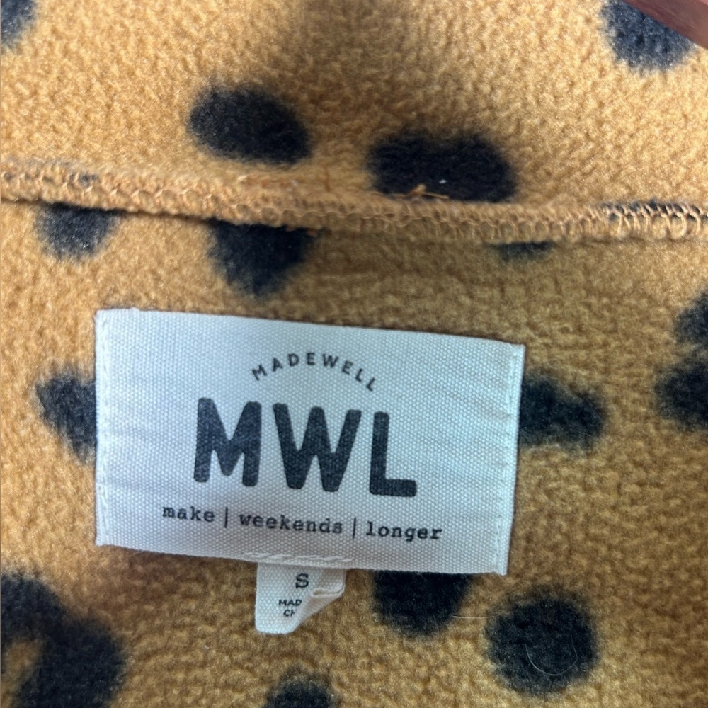 Madewell Better Fleece Womens Half Zip Sweatshirt Long Sleeve Cheetah Print Sz S - Picture 6 of 11